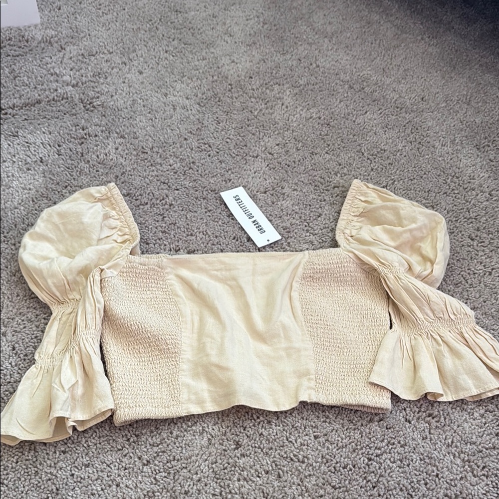 Urban Outfitters Cream Puff Sleeve Top